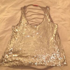 Body Central silver tank, sequined front